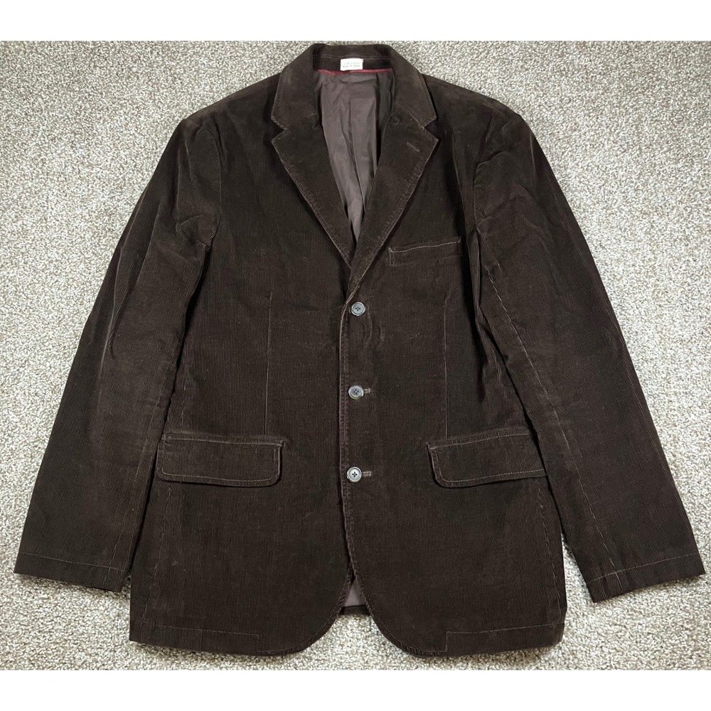J.Crew Mens Brown Cotton Vintage Cord 3-Button Blazer Sport Coat 77945 Size L
